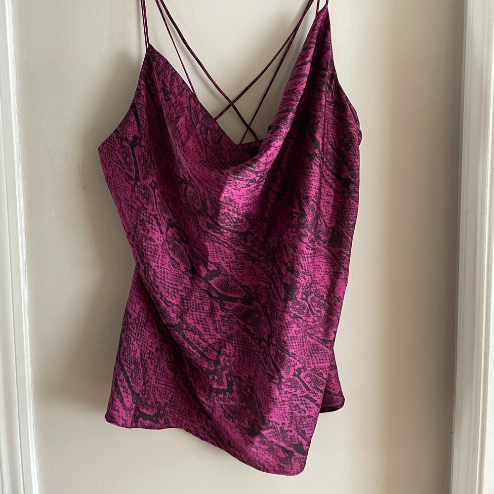 Dynamite Snake Print Cowl Neck Cami